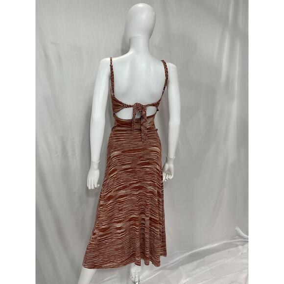 For Love & Lemons 'Isabela' Brown Midi Dress Size S - Picture 3 of 5